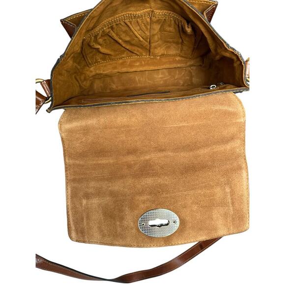 Patricia Nash Gradina Flap Leather Crossbody‎ - Italian Sketchbook - Turn Lock - Picture 7 of 11